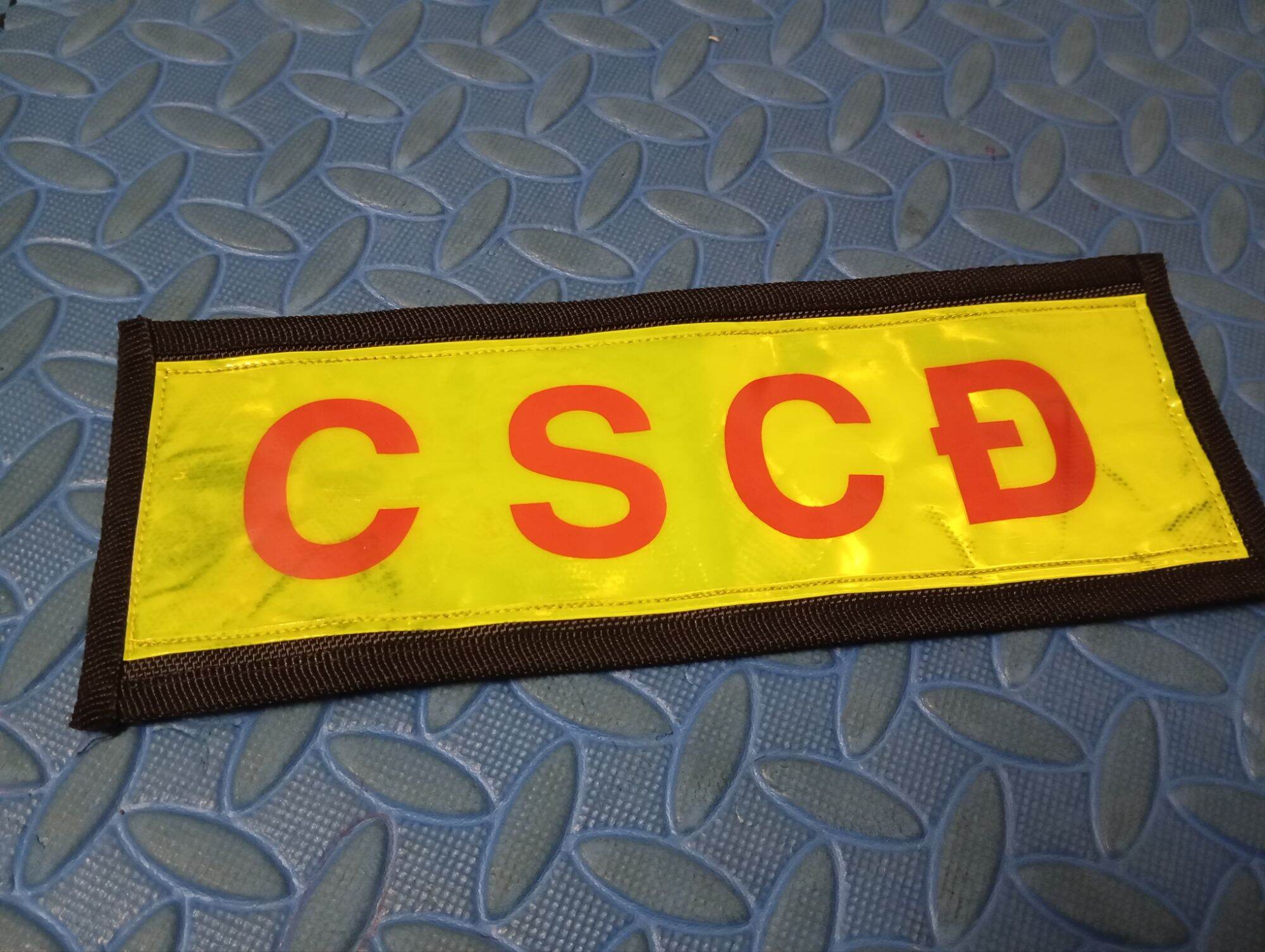 Patch vải sticke dán áo chữ phản quang cảnh báo kích thước 10x28cm
