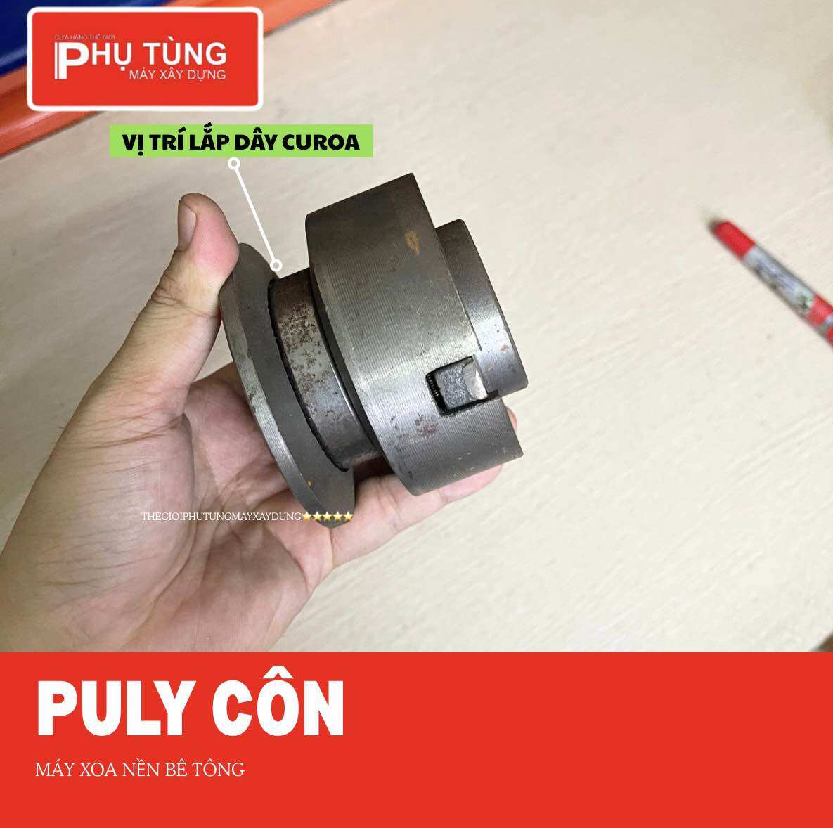 Puly côn ly hợp máy xoa nền bê tông trục 19-20mm