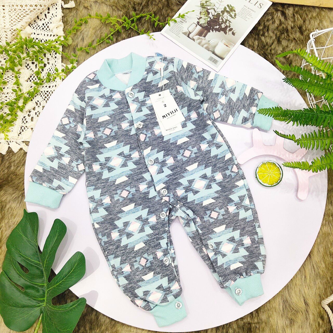 Body nỉ lông thu đông cho bé 3-8kg