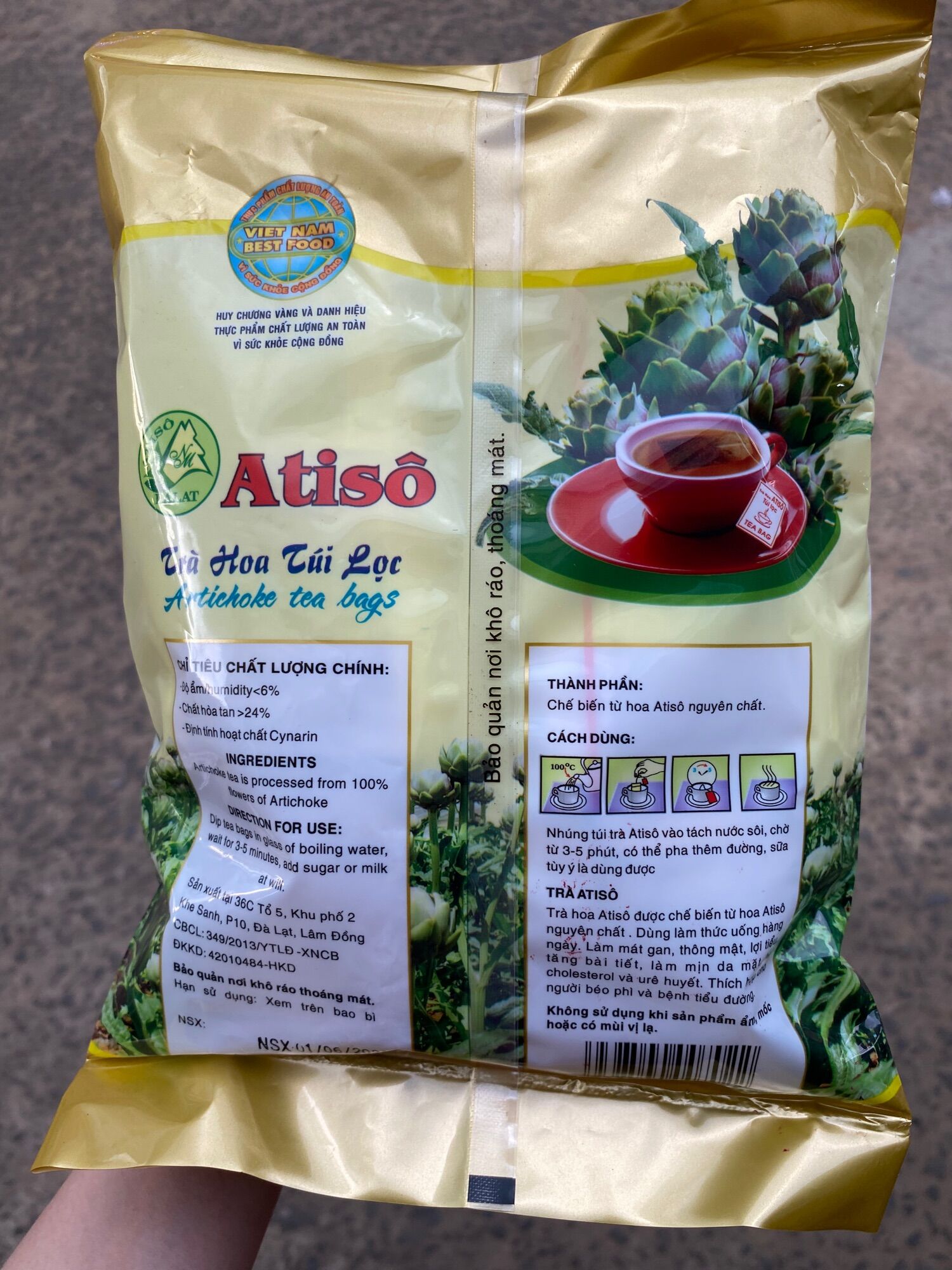 [100 gói] Trà ATISO Túi lọc MỸ DUNG ĐẬM VỊ