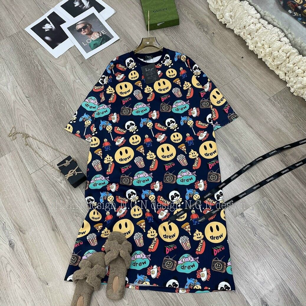 váy nữ dáng xuông rộng oversize chuột mickey