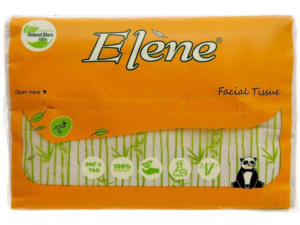 Khăn giấy lụa rút tre Elene 3 lớp 100 tờ, bịch 10 gói