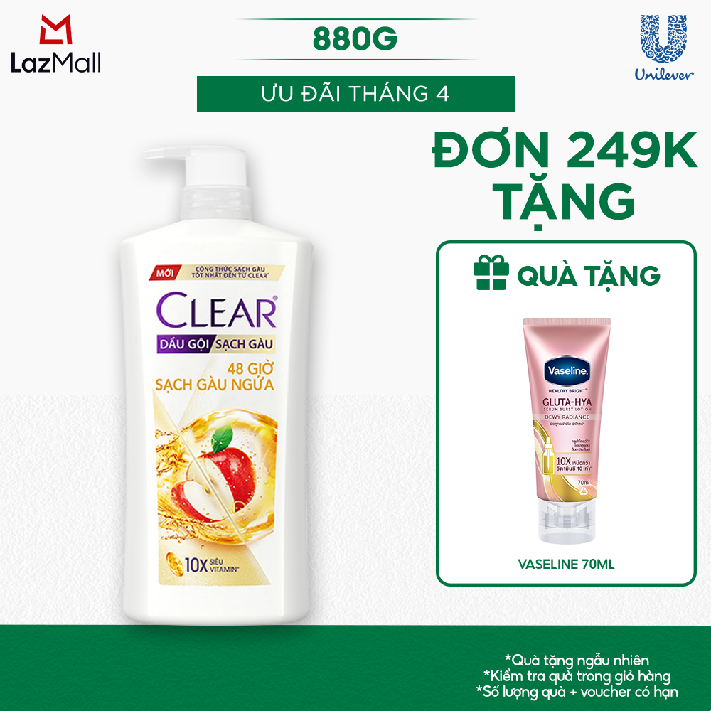 Dầu gội CLEAR 48 Giờ Sạch Gàu Ngứa 880g