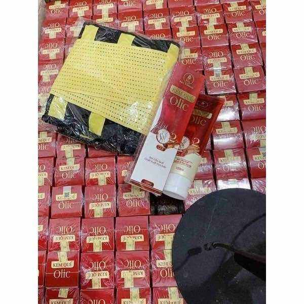 Kem tan mỡ quế Olic kèm đai nịt bụng đủ size