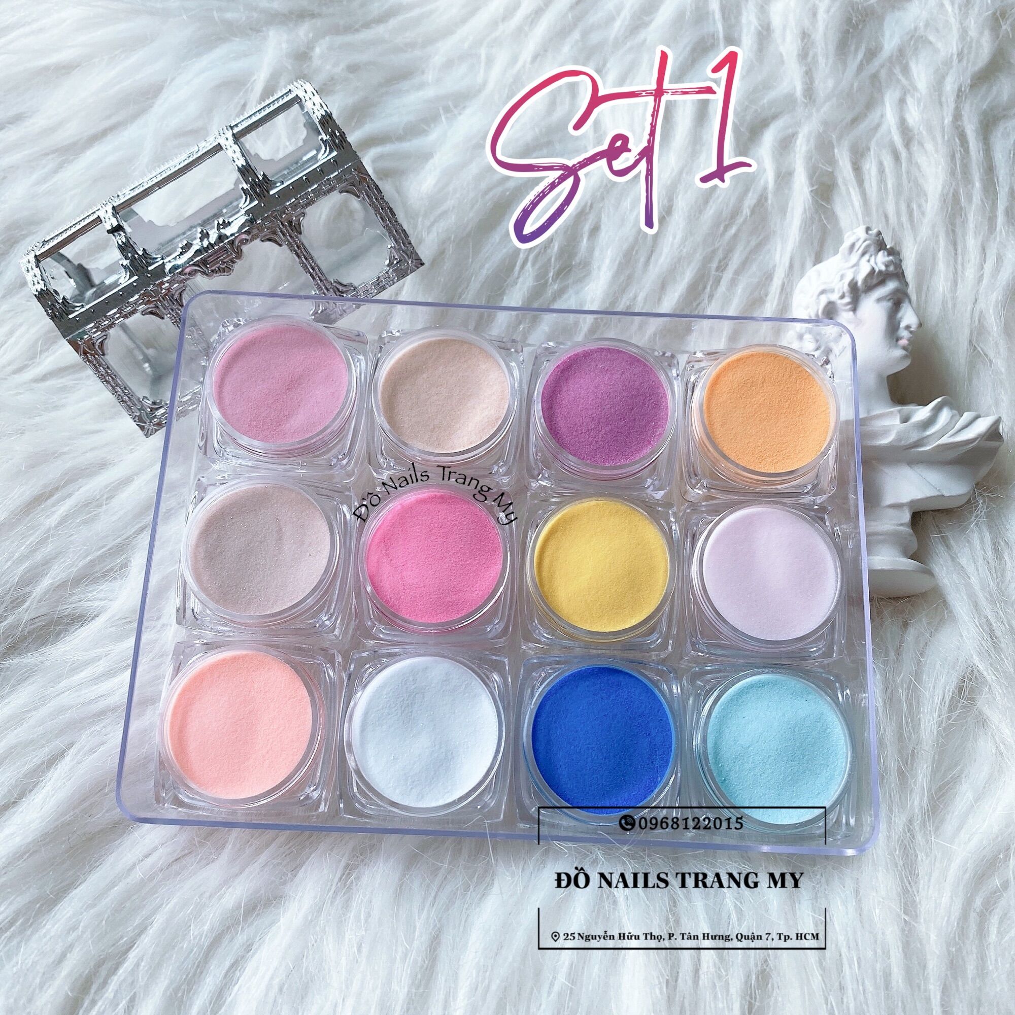 Set bột làm hoa, đắp móng 3in1, set bột dẻo