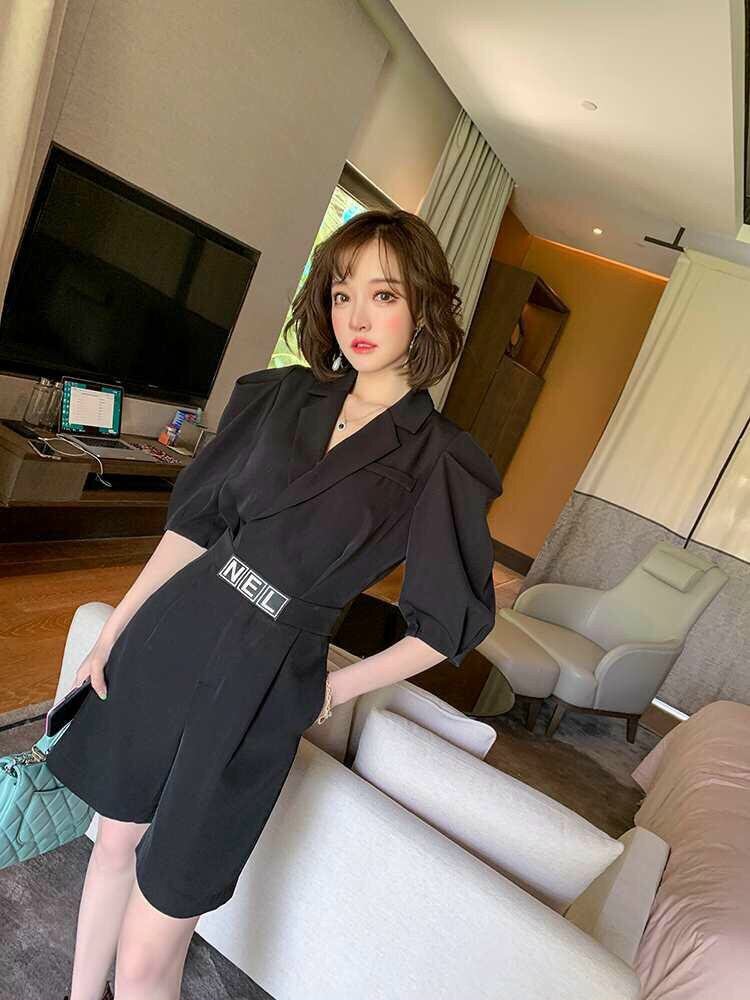 SET BỘ LIỀN ÁO CỔ VEST QUẦN KÈM THẮT LƯNG