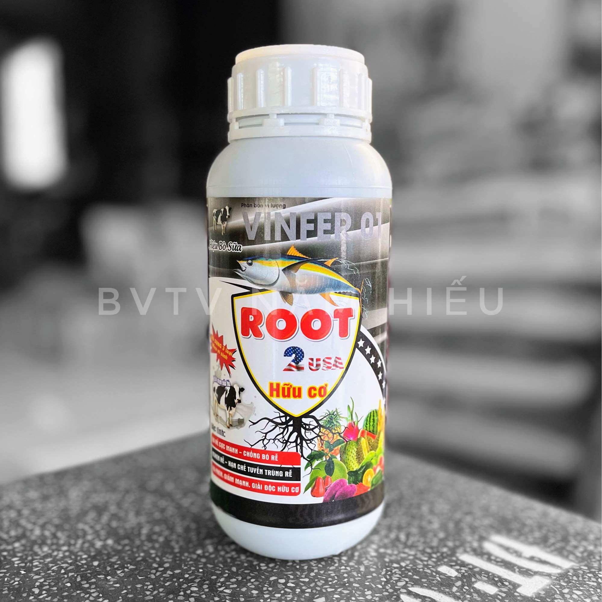 HỮU CƠ ROOT 2 2024 500ml đậm đặc - Fulvic Humic Amino acid Phân bón tưới PHUN - Ra rễ cực manh, hạ phèn, giảm mặn, cải tạo đất ĐẤT XỐP