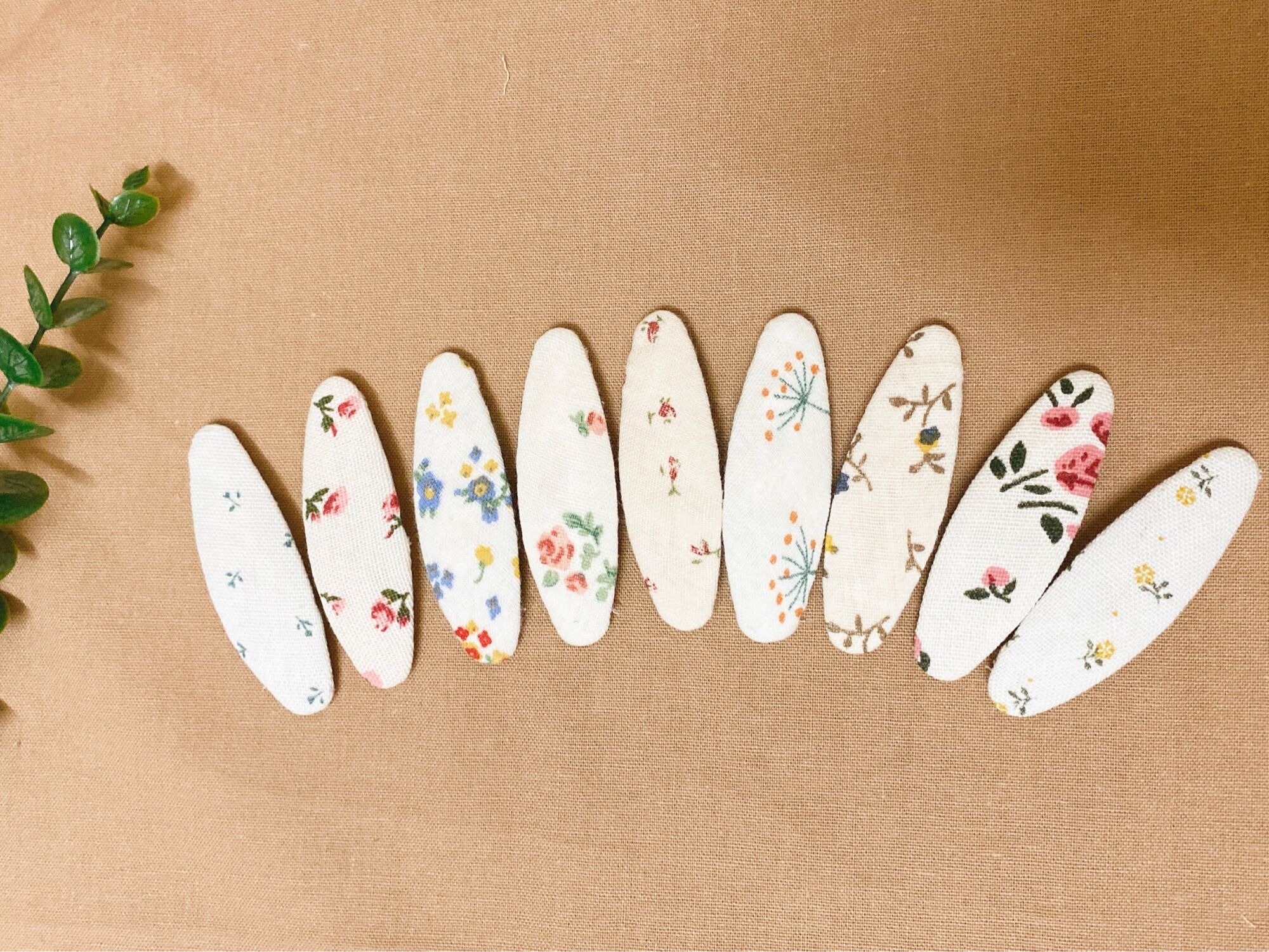 Kẹp tóc bọc vải hoa Handmade