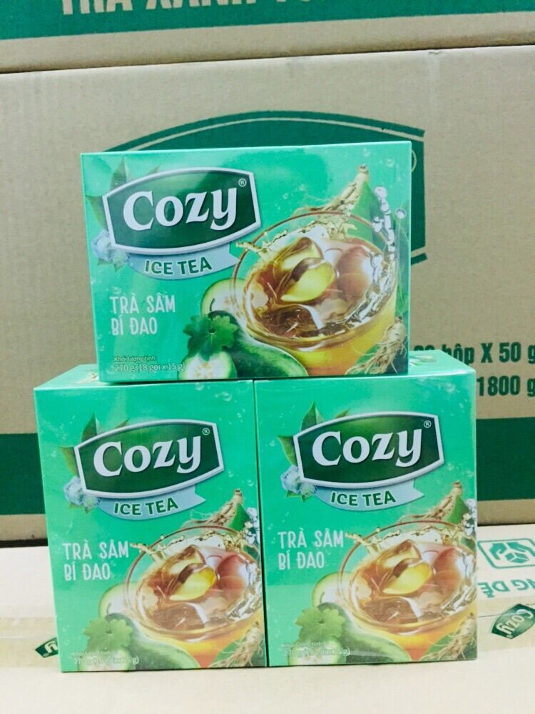 Trà Cozy Icetea Hương Sâm Bí Đao hộp 18 gói x 15 gam