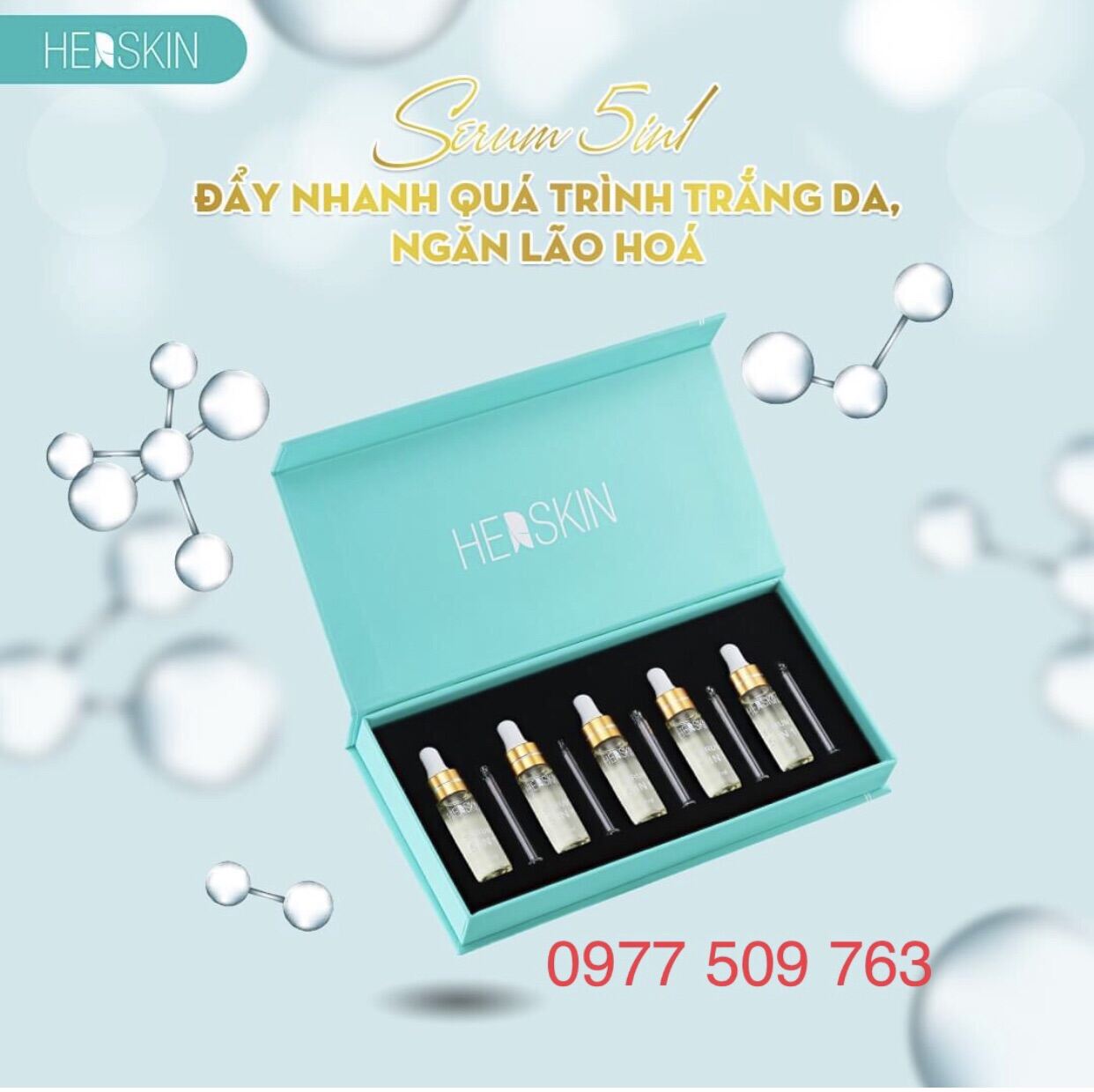 [Hcm]5 Chai - Serum Her Skin Dưỡng Trắng - Mờ Nám - Ngừa Mụn 5In1 Herskin - Princess White Chiết Xuất Từ Nhụy Hoa Nghệ Tây - Hộp 5 Chai 7Ml/ Chai