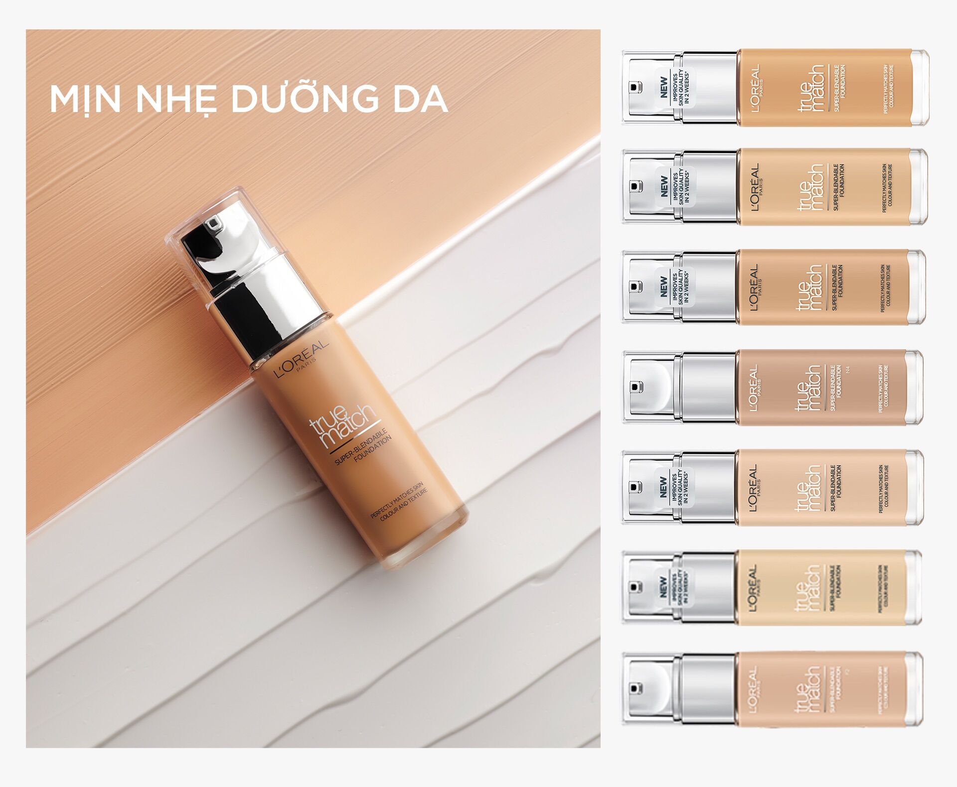 [Nhập RAISINGSTAR18, giảm 30k cho đơn 99k]Kem Nền Dưỡng Ẩm Loreal True Match Foundation 30ml