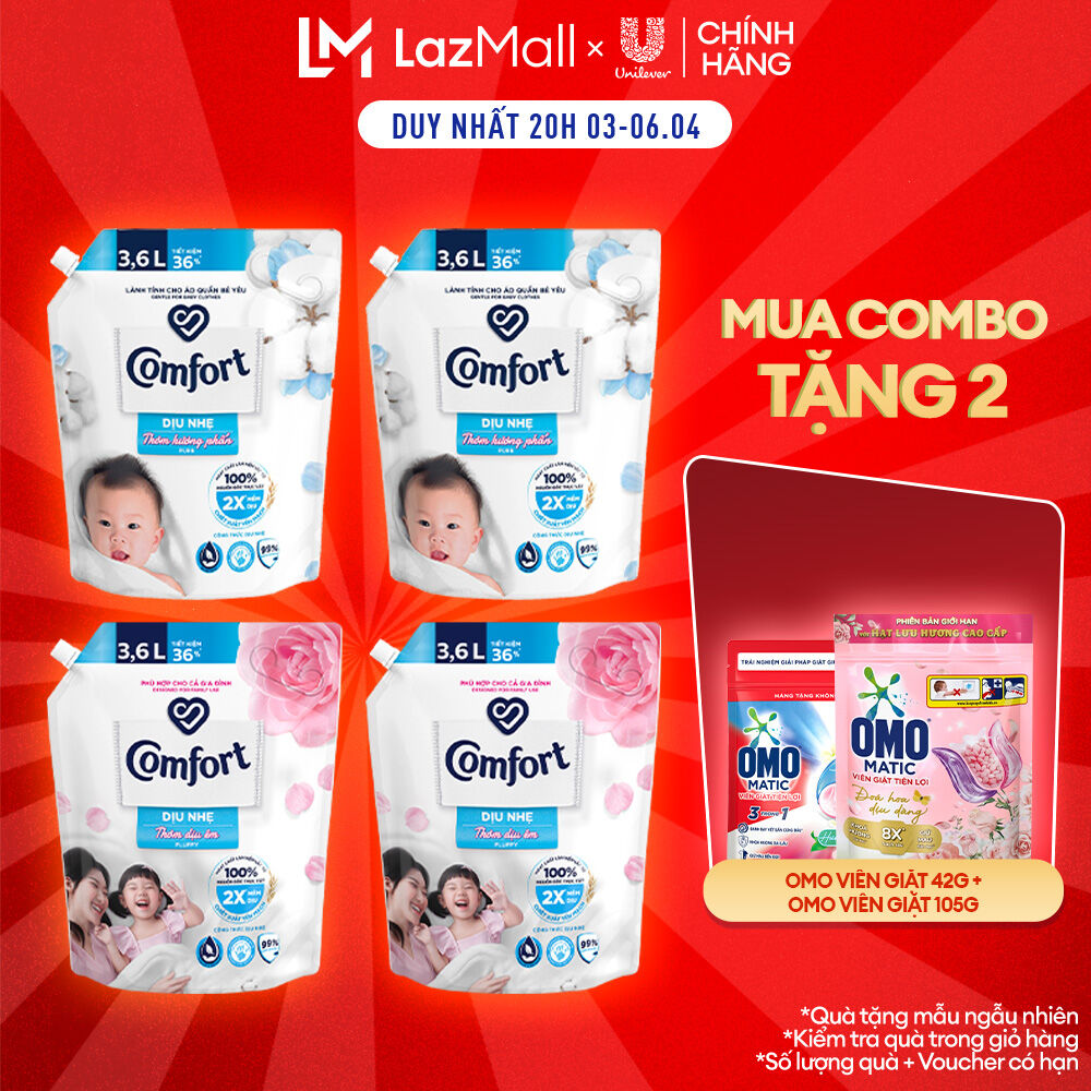 (Livestream) - Combo 2 Nước Xả Vải Comfort Dịu Nhẹ 3.6L