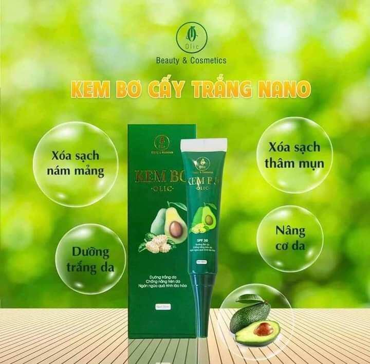 Combo 5 hộp Kem bơ cấy trắng nano olic mẫu mới