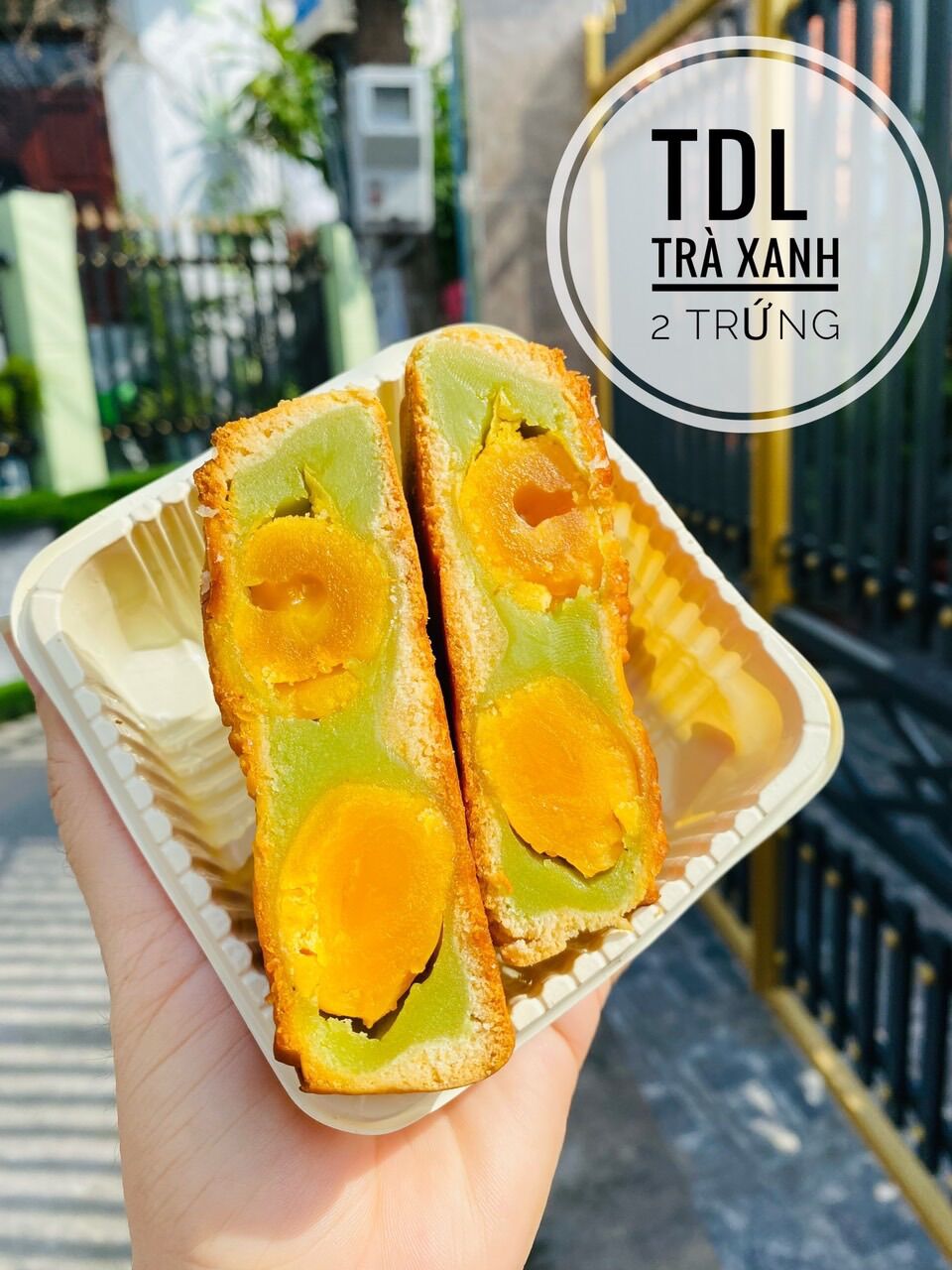 Bánh trung thu nhân trà xanh 2trứng Tân Dân Lợi 200gr