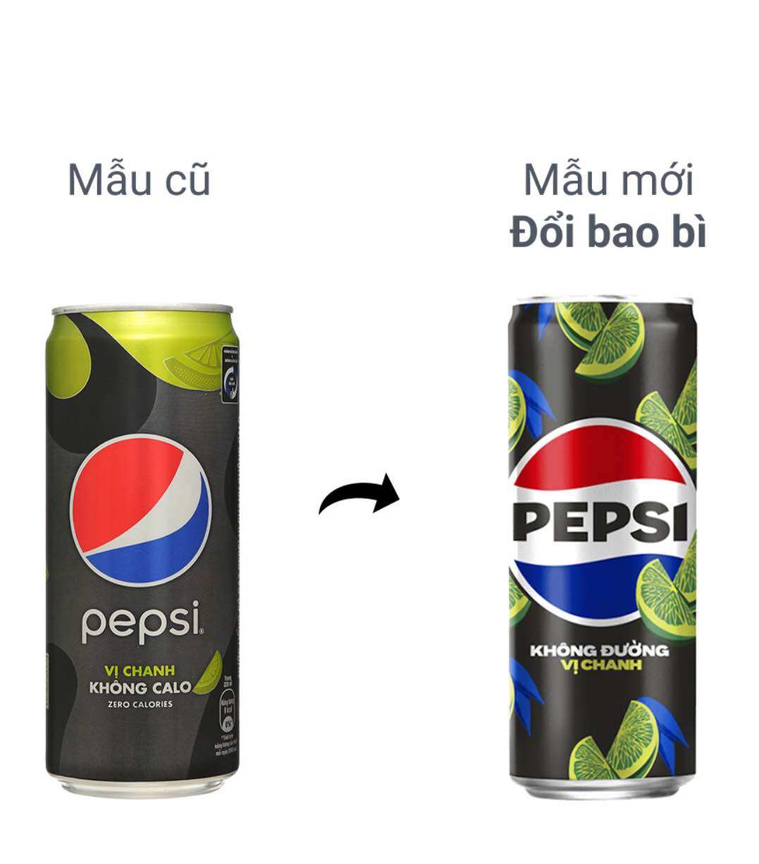 Pepsi Chanh / Pepsi Cola Không Calo (Thùng 24 lon - Lon 320ml)