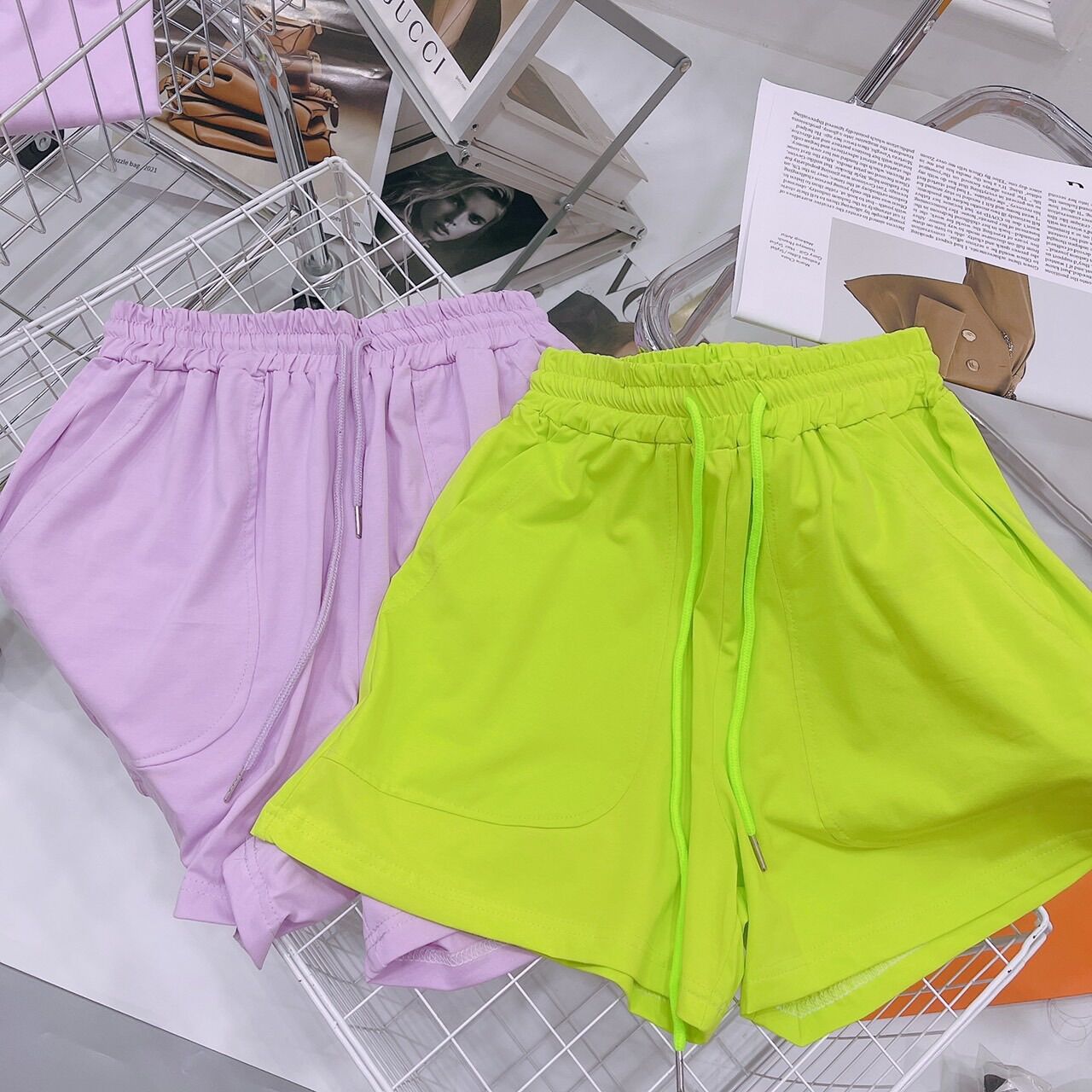 Bộ cộc nữ cotton xanh nõn trẻ trung