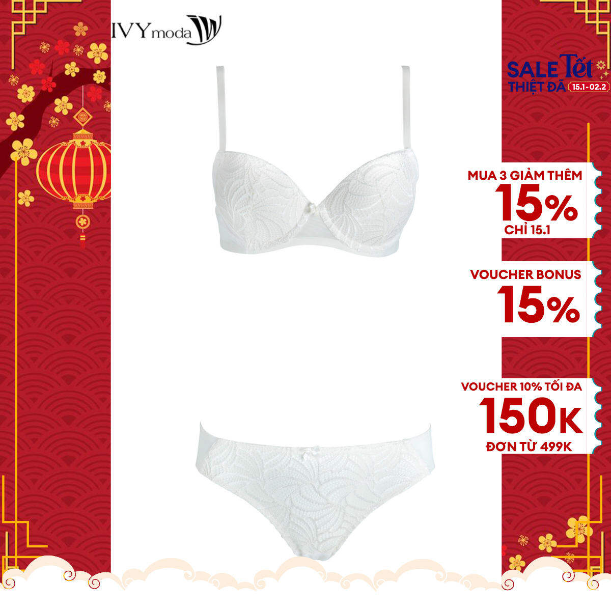 Quần slip lưới ráp ren hai bên ivy moda ms 26x1248