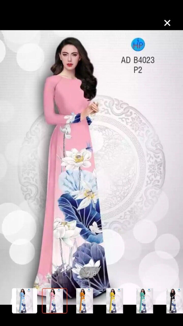 Vải áo dài hoa sen