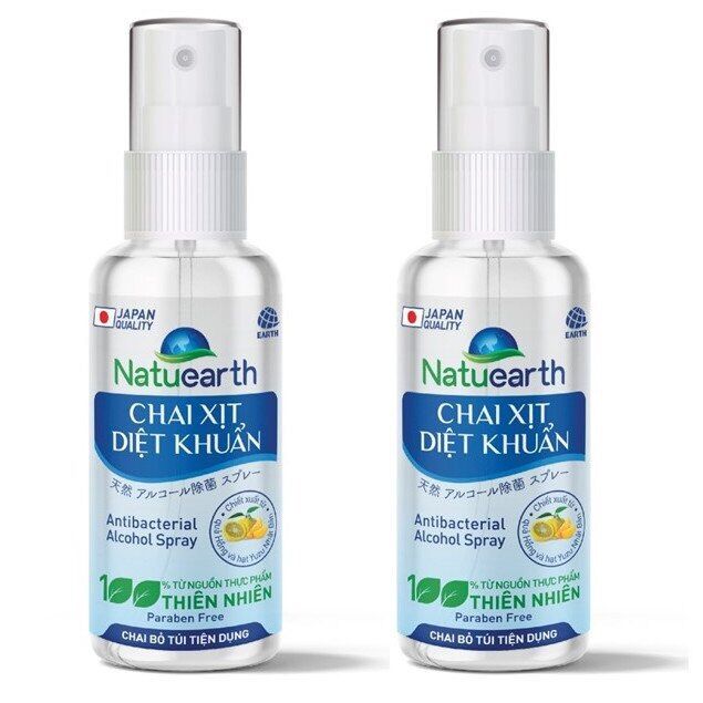 Cồn xịt diệt khuẩn Natuearth 60ml bỏ túi tiện dụng