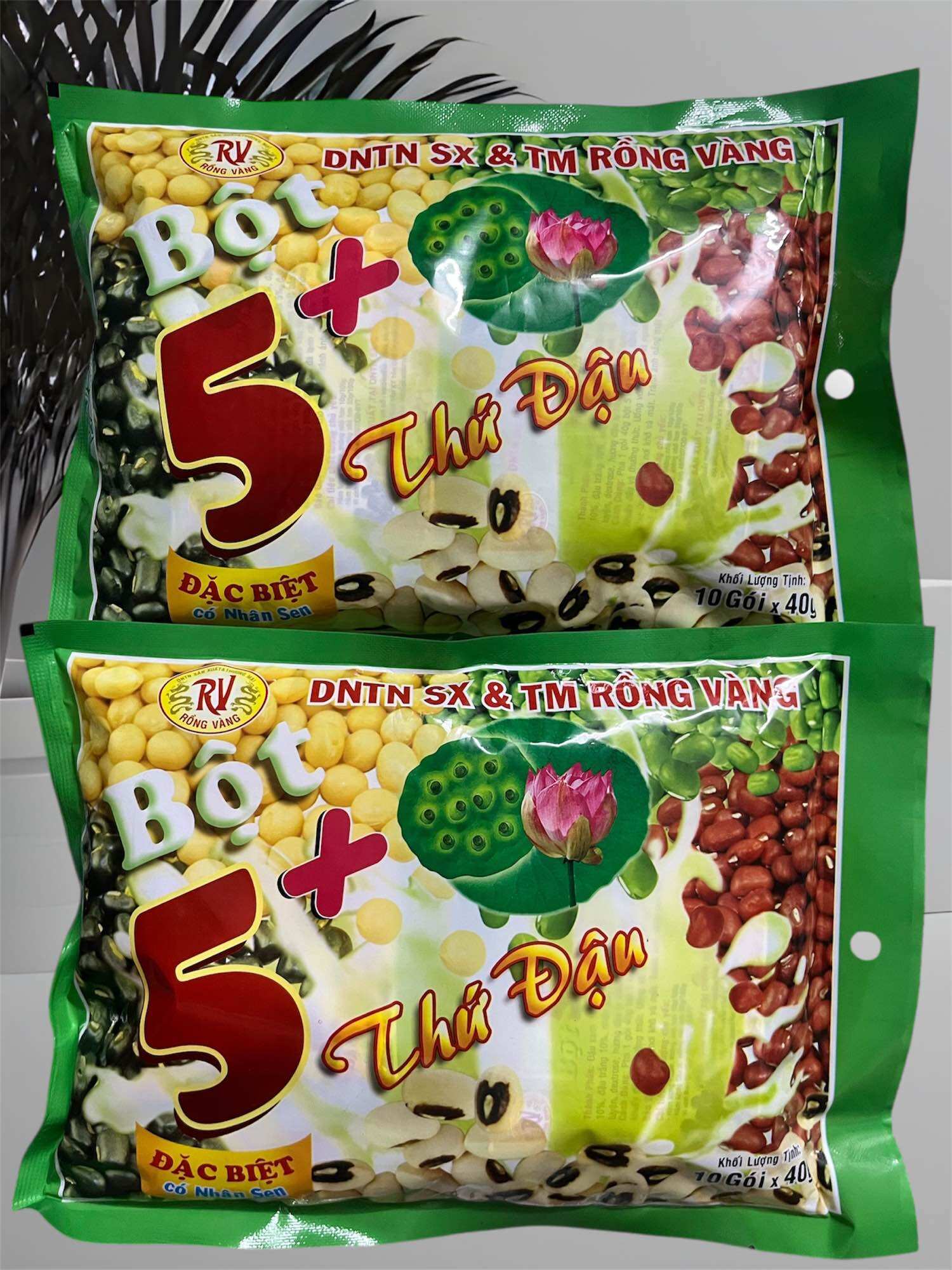 Combo 2 gói Bột ngũ cốc 5 loại hạt đặc biệt Rồng Vàng ( 1 túi 400g X 10 gói nhỏ )