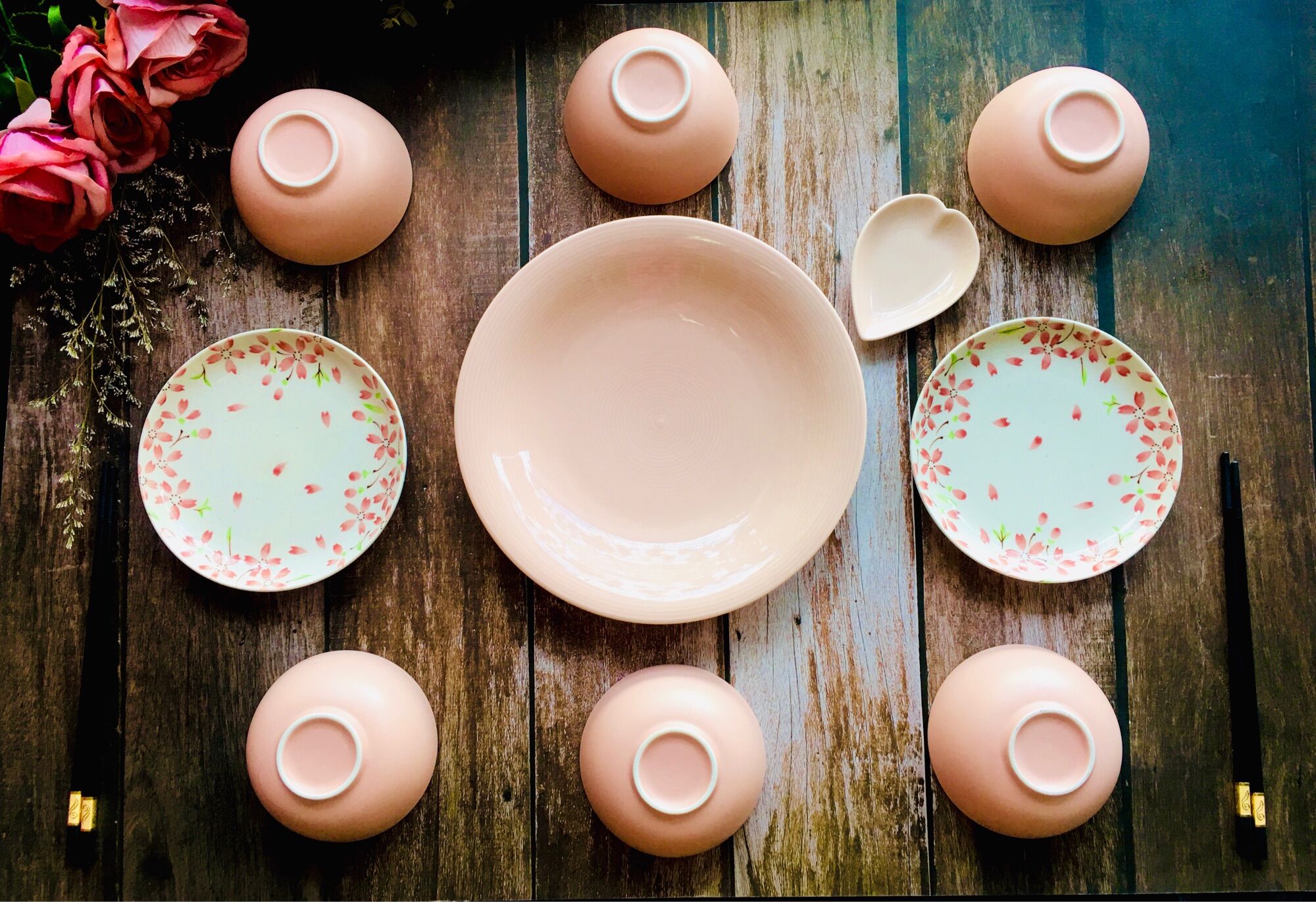 Đơn gốm pastel hồng