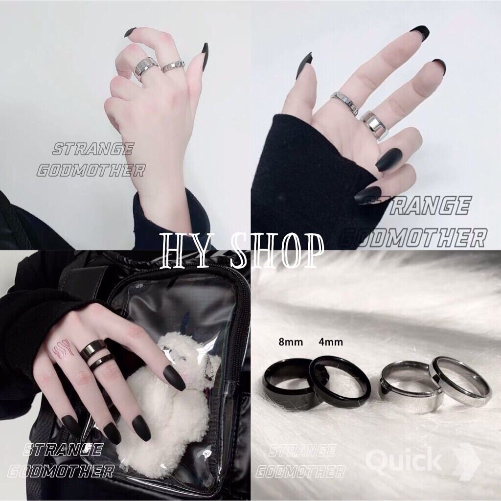 Nhẫn Titan trơn nam nữ không gỉ cá tính Unisex Bts - Nhẫn cao cấp cho cặp đôi, thiết kế hợp thời trang và sang trọng, đảm bảo giá thấp hơn thị trường
