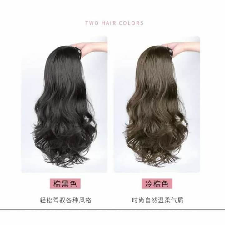 tóc giả đính cài đá siu sang dáng xoăn