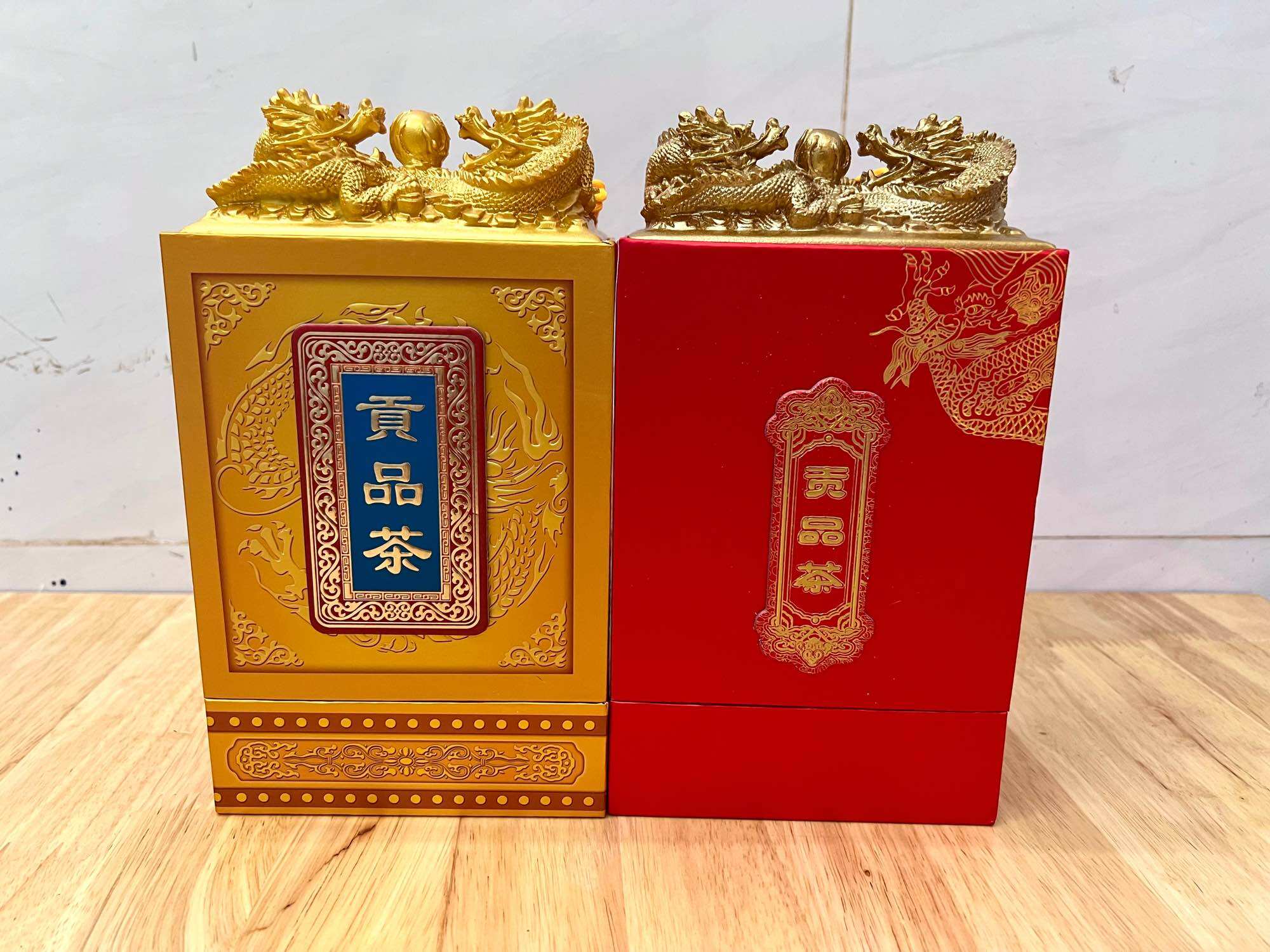 Lon Trà Hộp Trà Vuông Cao Cấp Long Ấn