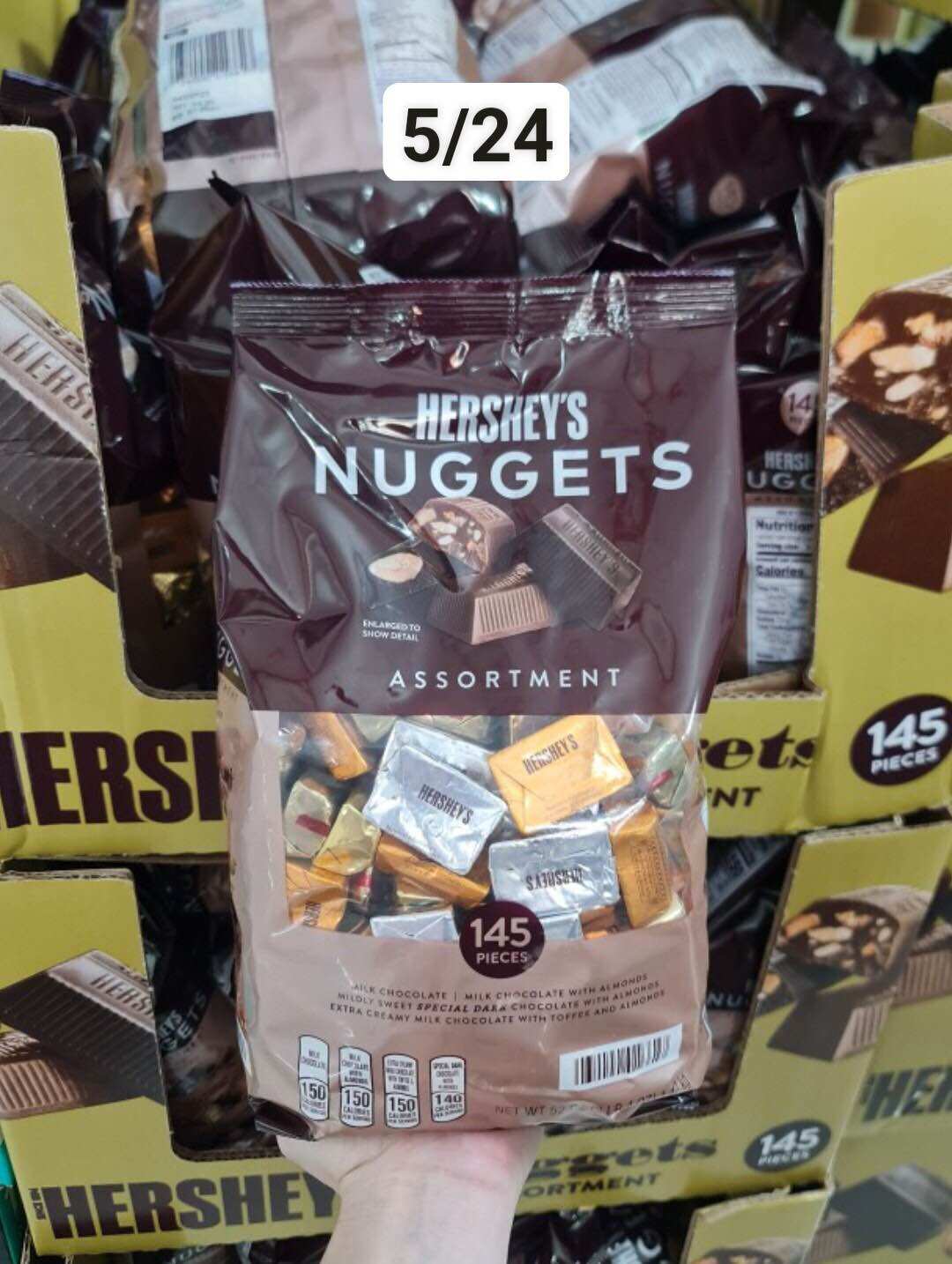 [HSD 08/2926) Socola HERSHEY NUGGETS ASSORTMENT 1.47kg 145 viên tù MỸ
