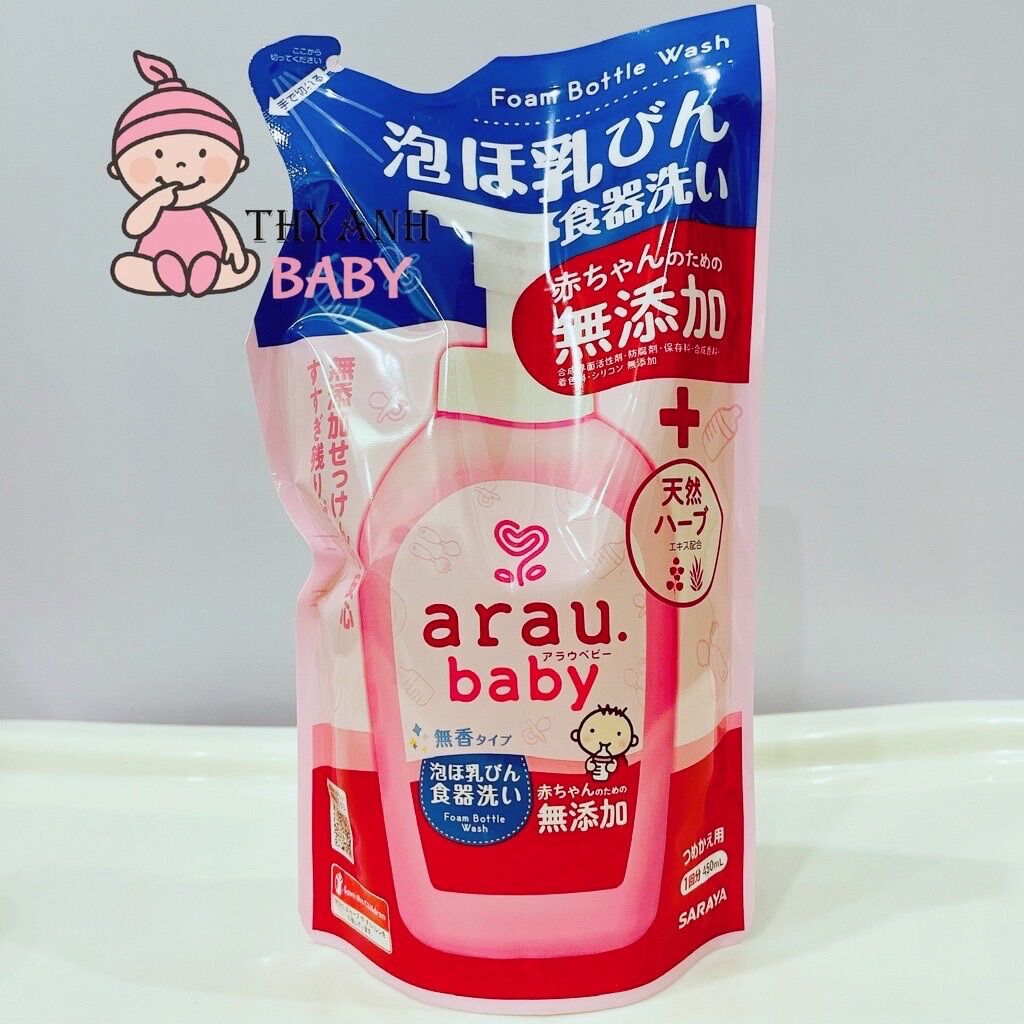 Nước rửa bình arau nhật túi 450ml
