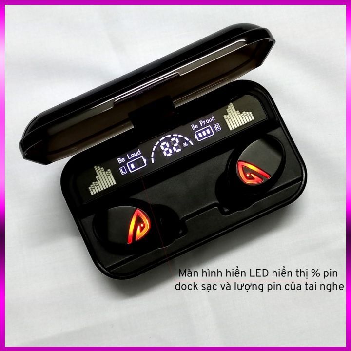 Tai nghe bluetooth S10 Pro V5.2 cao cấp, cảm ứng vân tay, Chống nước tiêu chuẩn IPX7 , nghe nhạc 10h, kiêm sạc dự phòng