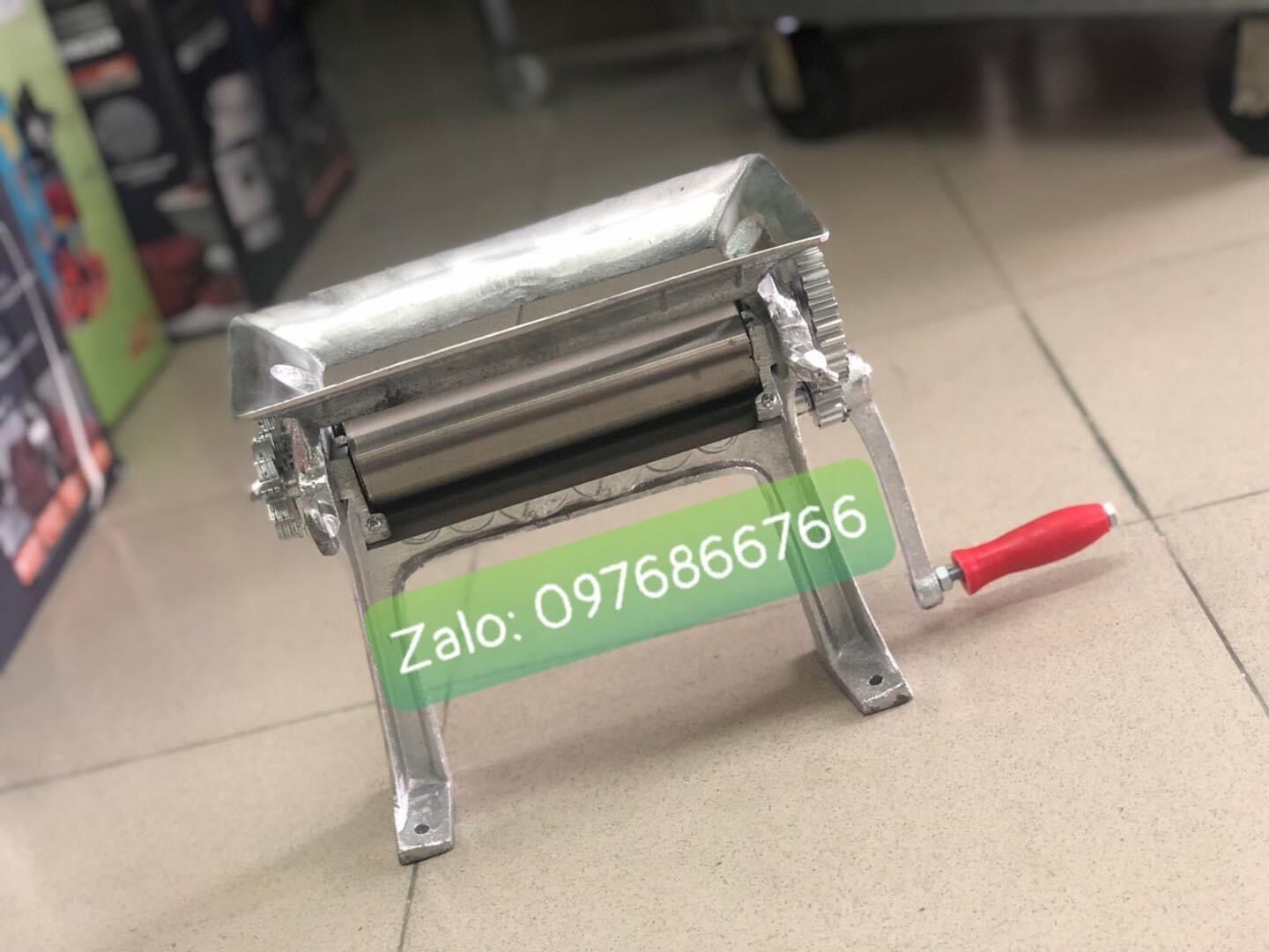máy cán khô mực - trục dài 200mm