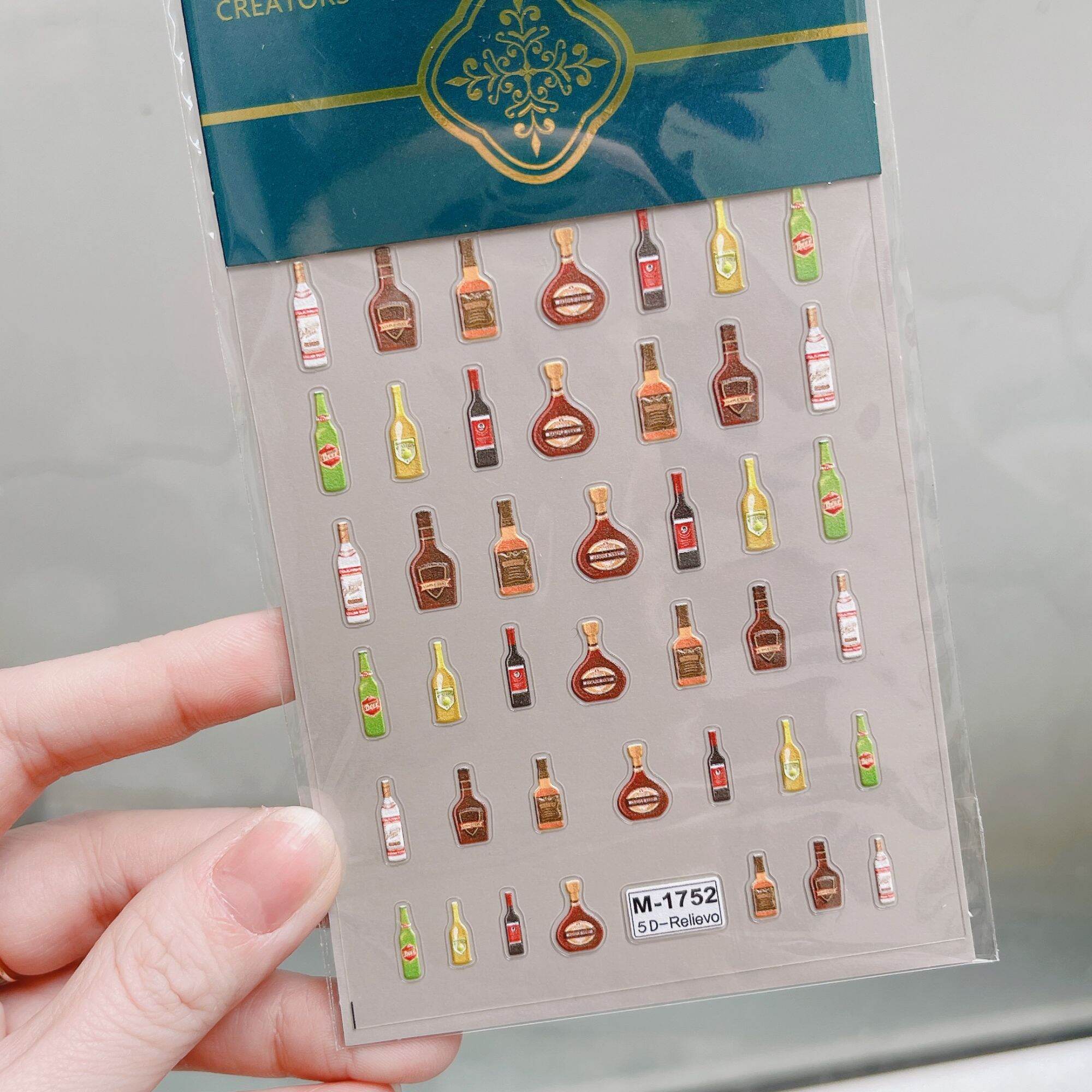 Sticker nổi 5D mẫu tết lân rồng thần tài dán móng trang trí nail