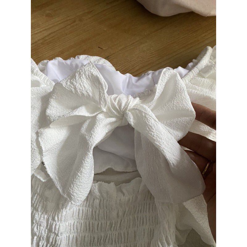🎀 Áo TAY PHỒNG HỞ LƯNG CỘT NƠ Chất Vải Xốp