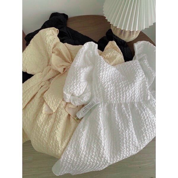 HOÀN TIỀN 15% - ĐẦM BABYDOLL GẤM XỐP CỔ VUÔNG THẮT NƠ LƯNG - CÓ MÚT NGỰC VÁY TIỂU THƯ VÁY XINH VÁY TẾT
