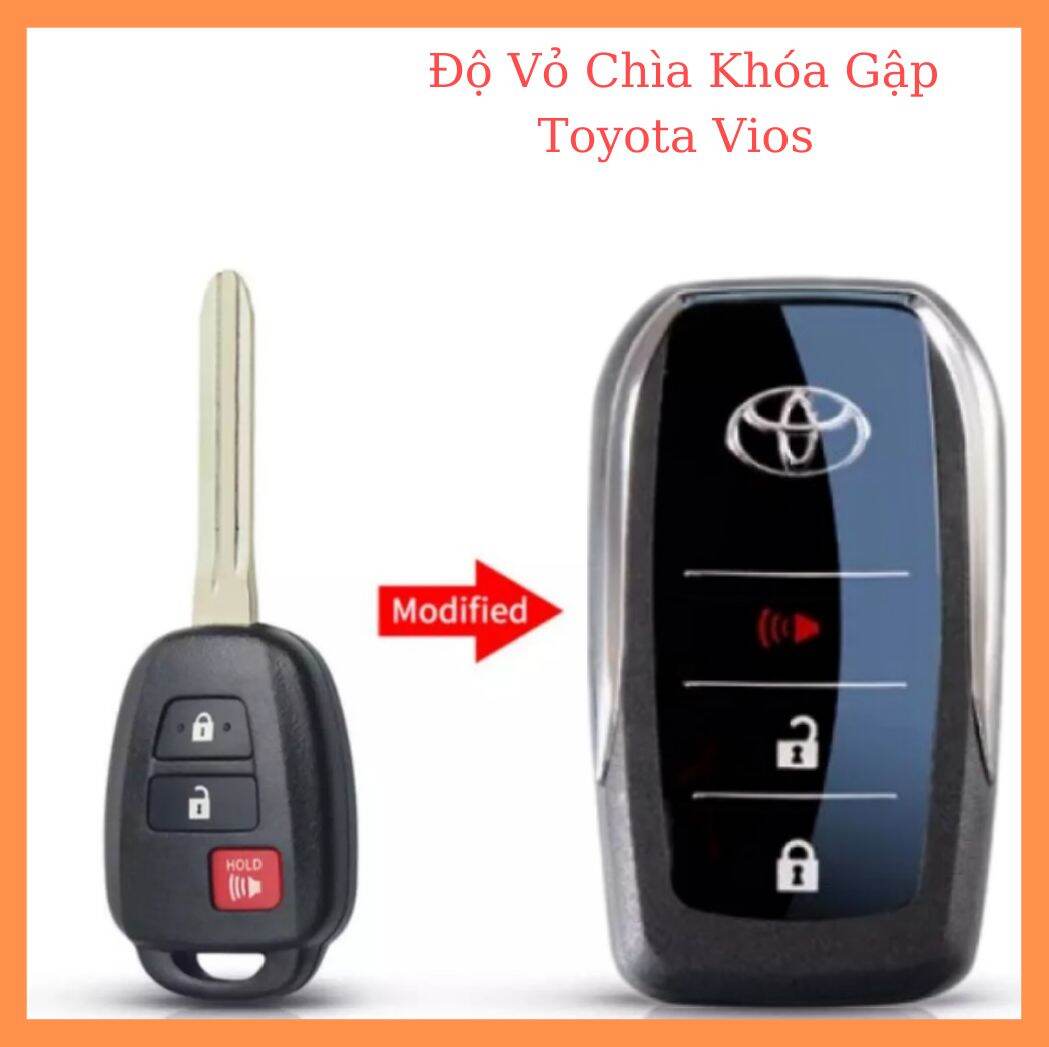 Vỏ chìa khóa gập Toyota Vios 3 nút bấm