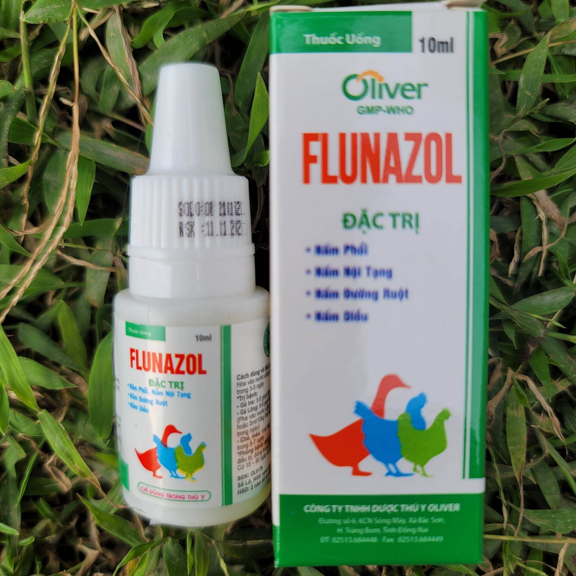 Lọ flunazol 10ml nấm phổi, nấm nội tạng, nấm đường ruột, nấm diều, đẹn họng, nấm cóc hầu dùng cho thú cưng