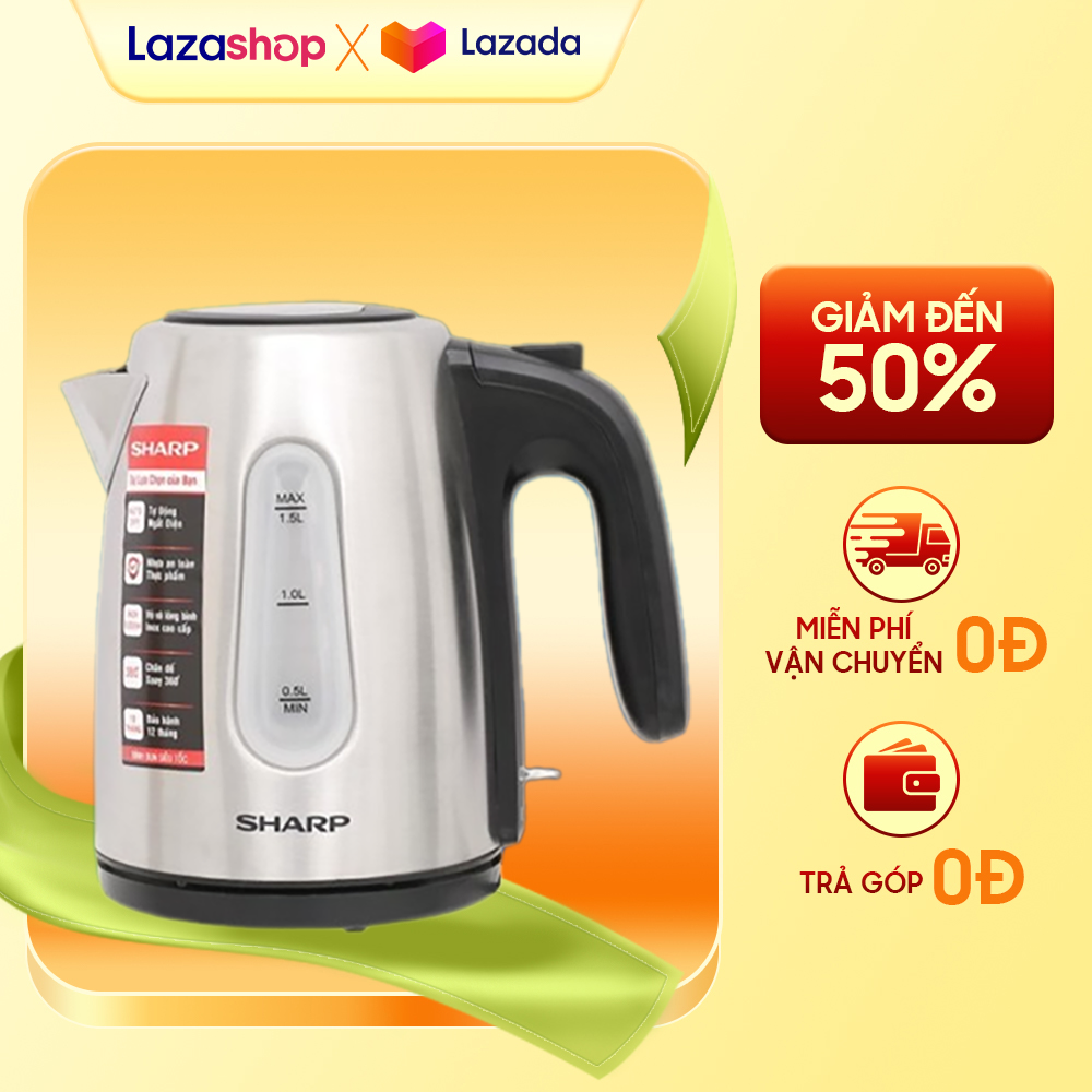 Bình đun siêu tốc sharp 1.5 lít ekj-15evs-st