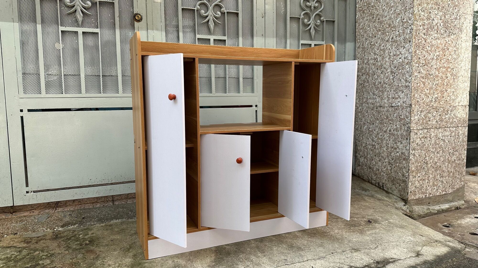 Tủ gỗ đựng đồ 4 cánh thông minh (90 x 30 x 90cm)- Tủ bếp 4 cánh
