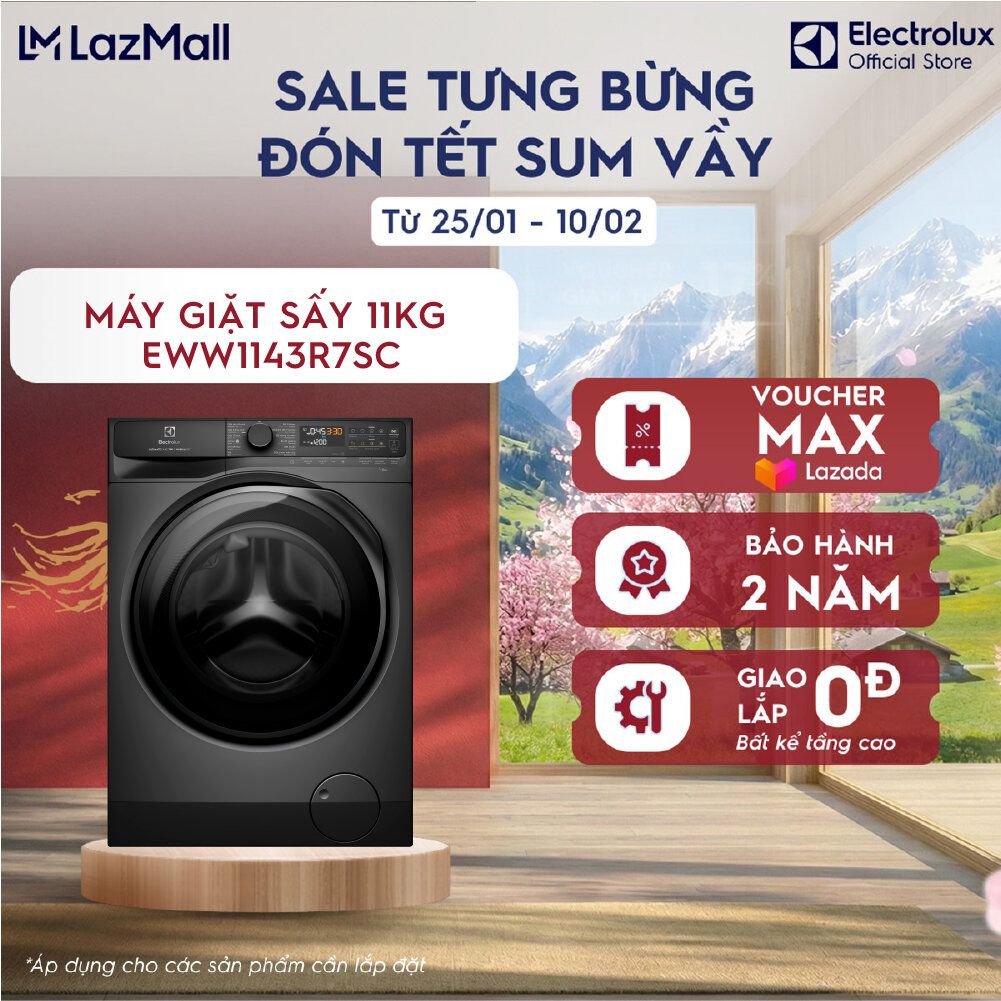 [MỚI] Máy giặt sấy Electrolux 11/7kg UltimateCare 700 EWW1143R7SC Inverter - Free Giao lắp