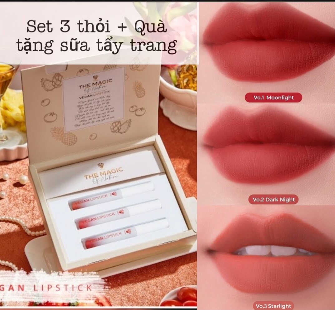 Son kem lì thuần chay vegan lipstick