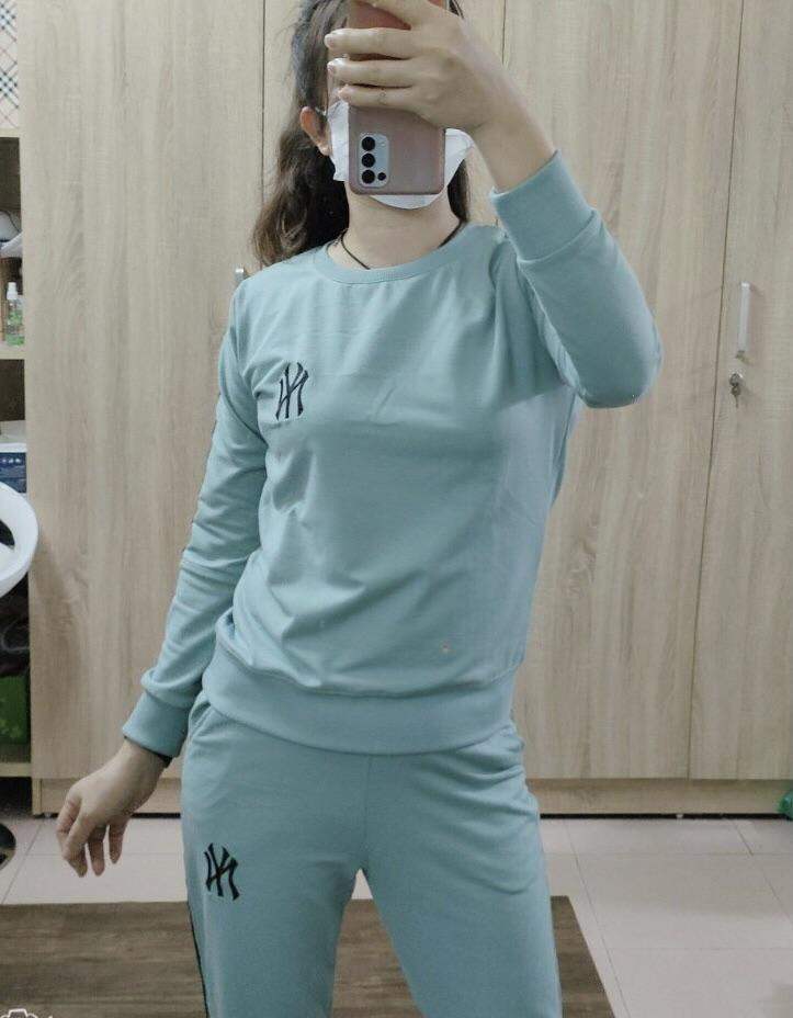 Bộ mặc nhà thể thao nữ⚡️Bộ nỉ nữ thu đông chất cotton da cá loại 1