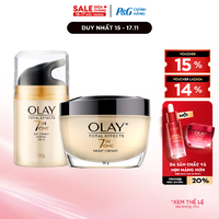 Combo Kem Dưỡng Ban Ngày OLAY TOTAL EFFECTS Phục Hồi & Làm Chậm 7 Dấu Hiệu Lão Hóa Dịu Nhẹ SPF 15 Hũ 50G + Kem Dưỡng Ban Đêm OLAY TOTAL EFFECTS Phục Hồi & Làm Chậm 7 Dấu Hiệu Lão Hóa Hũ 50G