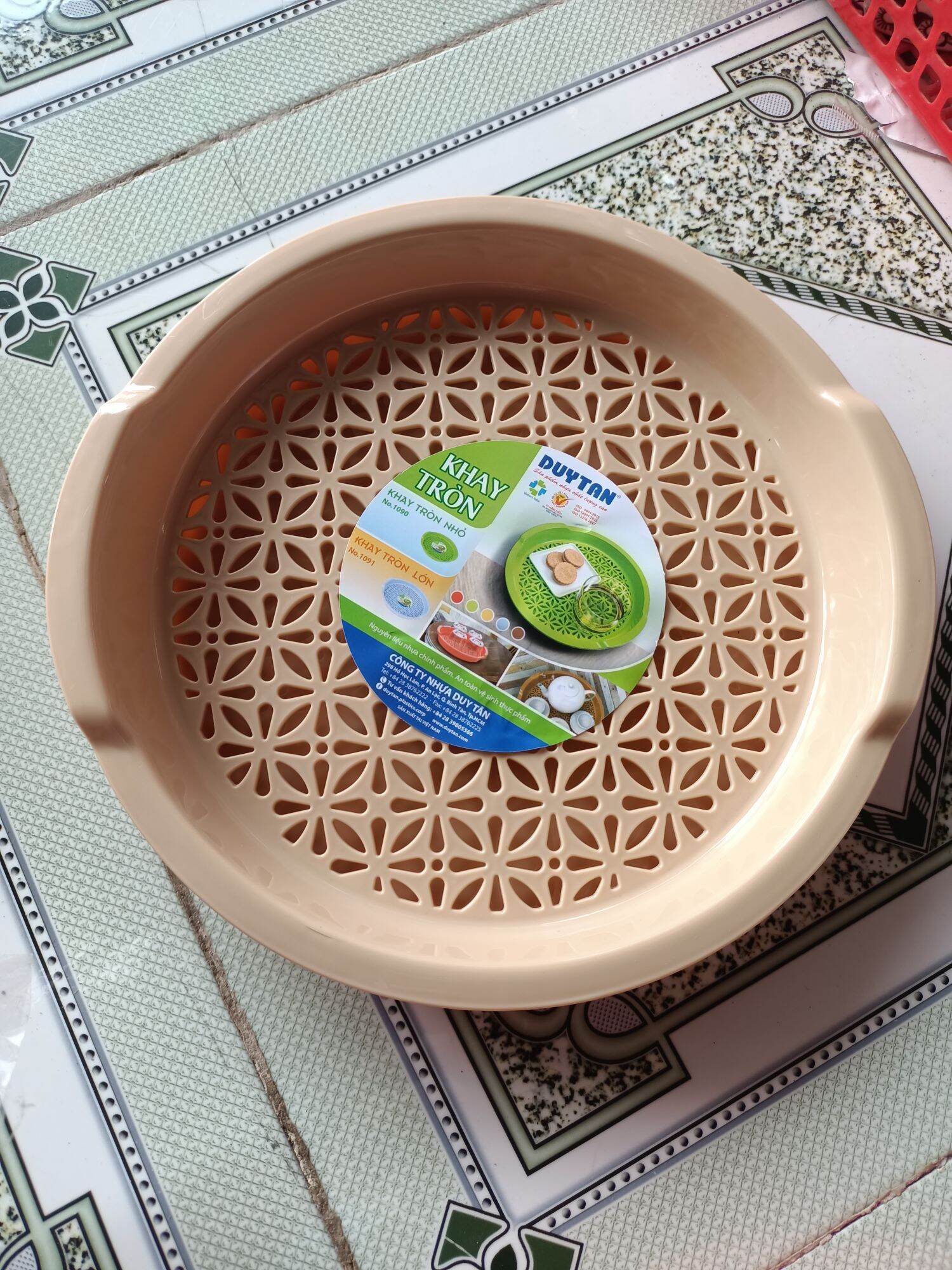 Khay trà tròn nhỏ Duy Tân đk 24.8cm