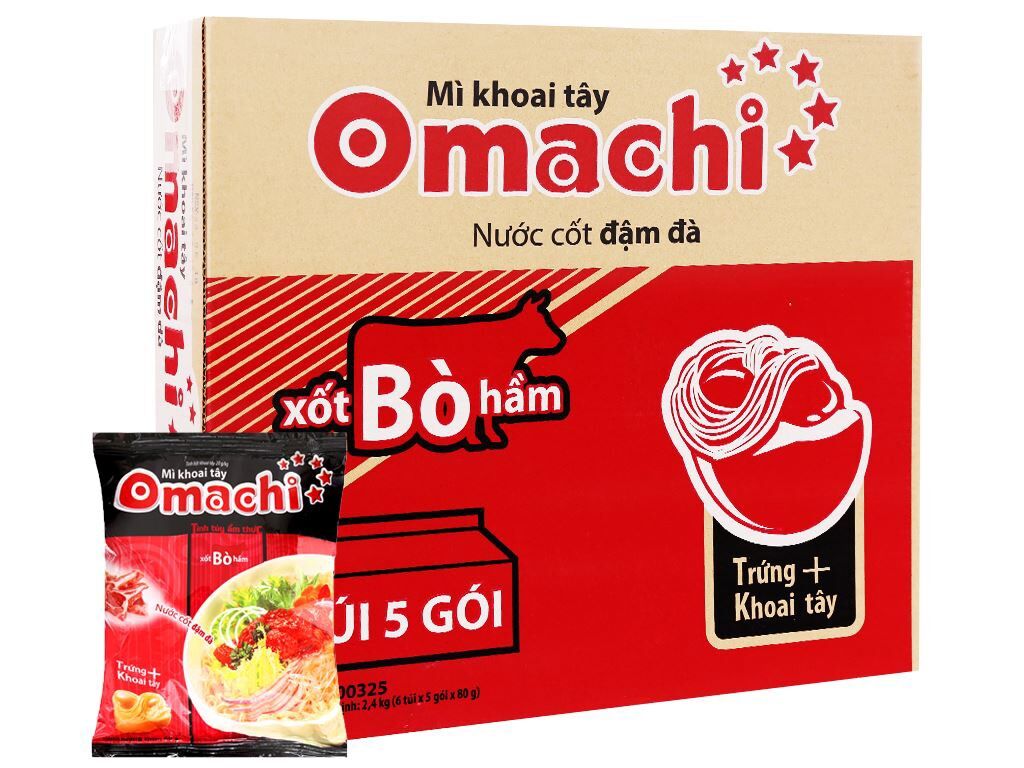 Thùng 30 gói mì omachi bò hầm