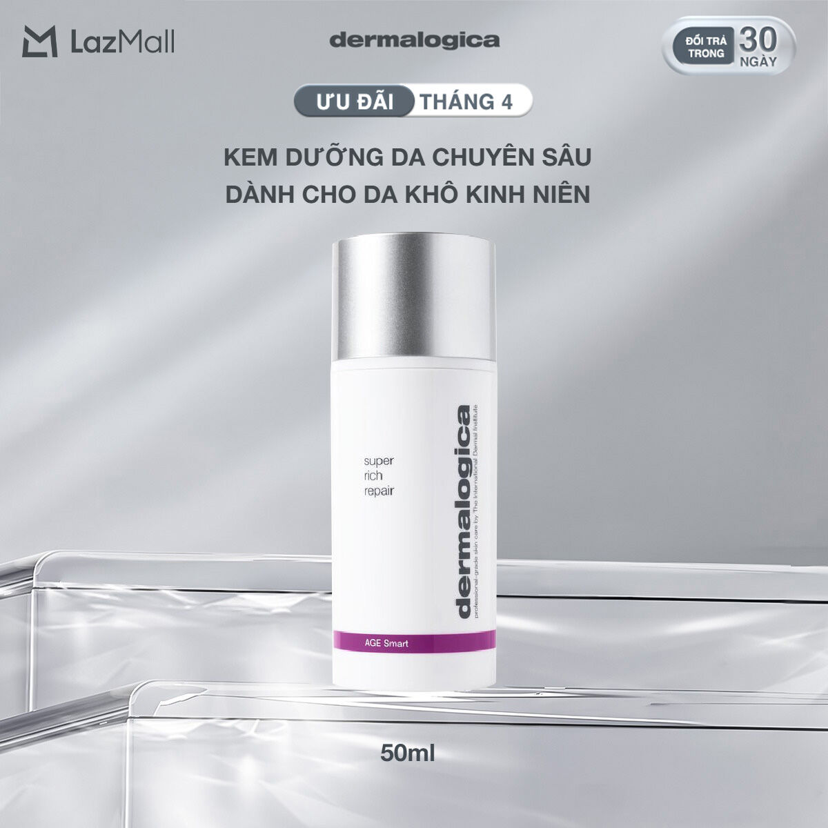 Kem dưỡng Dermalogica Super Rich Repair cấp ẩm chuyên sâu cho da lão hoá 50ml