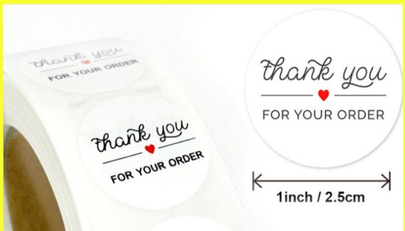 Cuộn 500 Stickers Thank you for your order. Đường kính 2,5 cm.