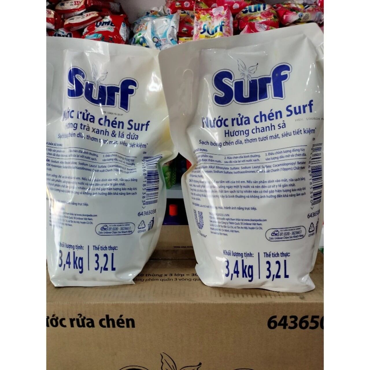 Nước rửa chén Surf túi tiết kiệm 3,4kg