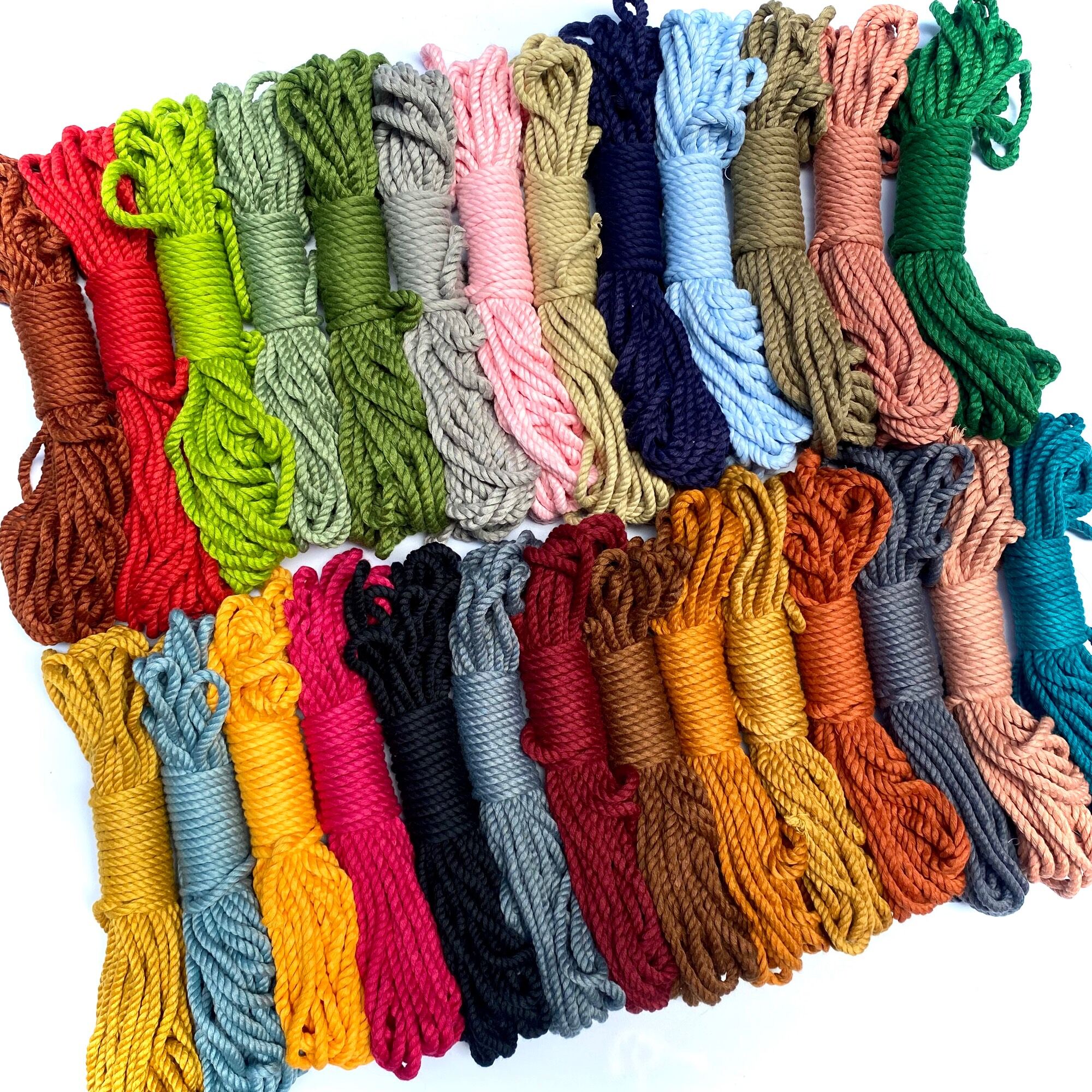 Bó 10 mét dây thừng macrame 3 xoắn size 5mm đủ màu