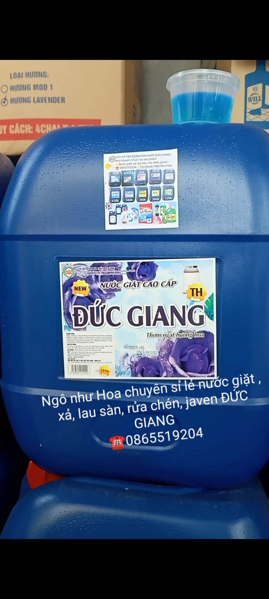 Nước giặt đức giang 19kg hương vani lovely